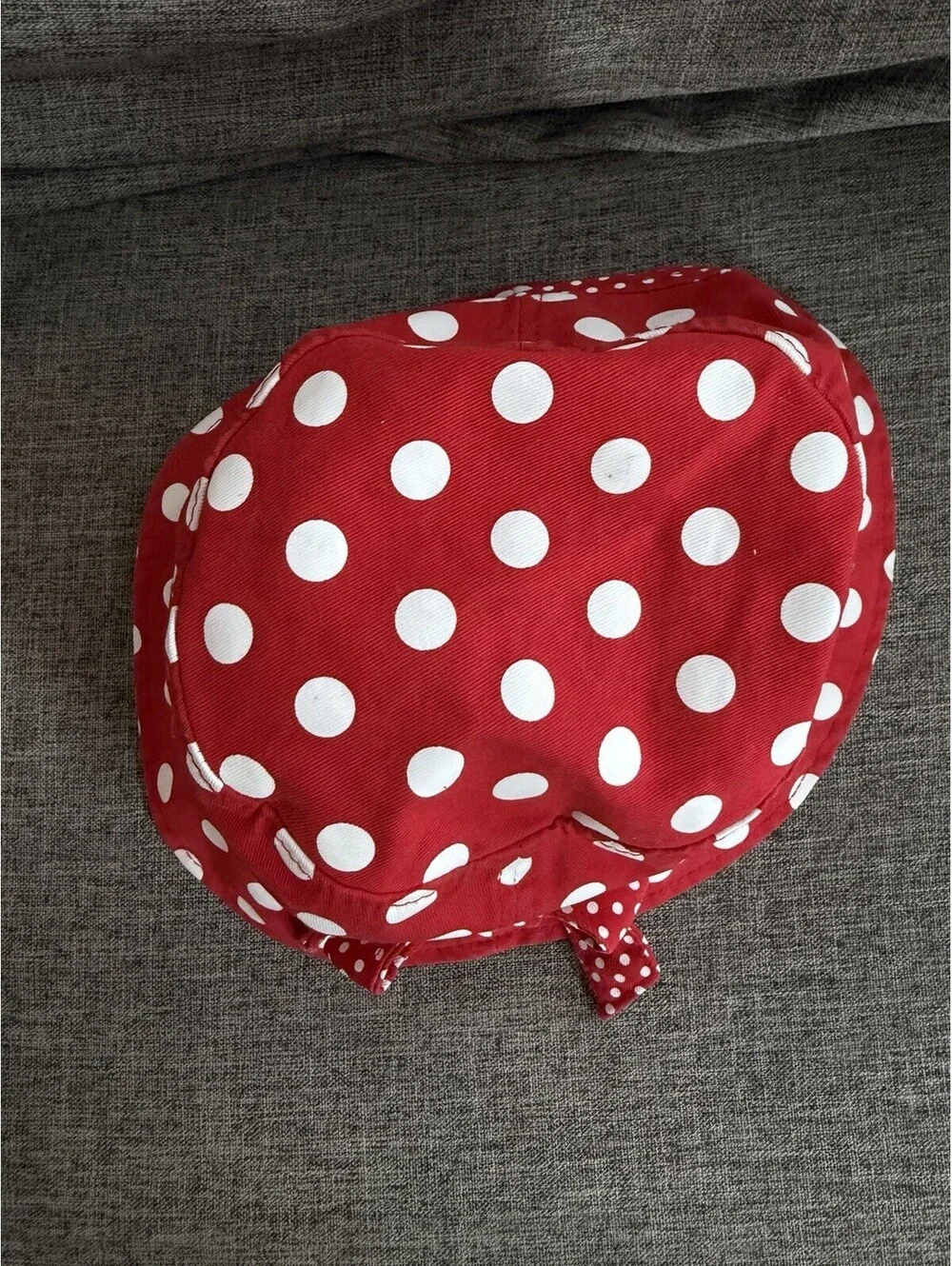 Disneyland Resort Minnie Mouse Bucket Hat Red Polka Dot Bow Youth Cotton